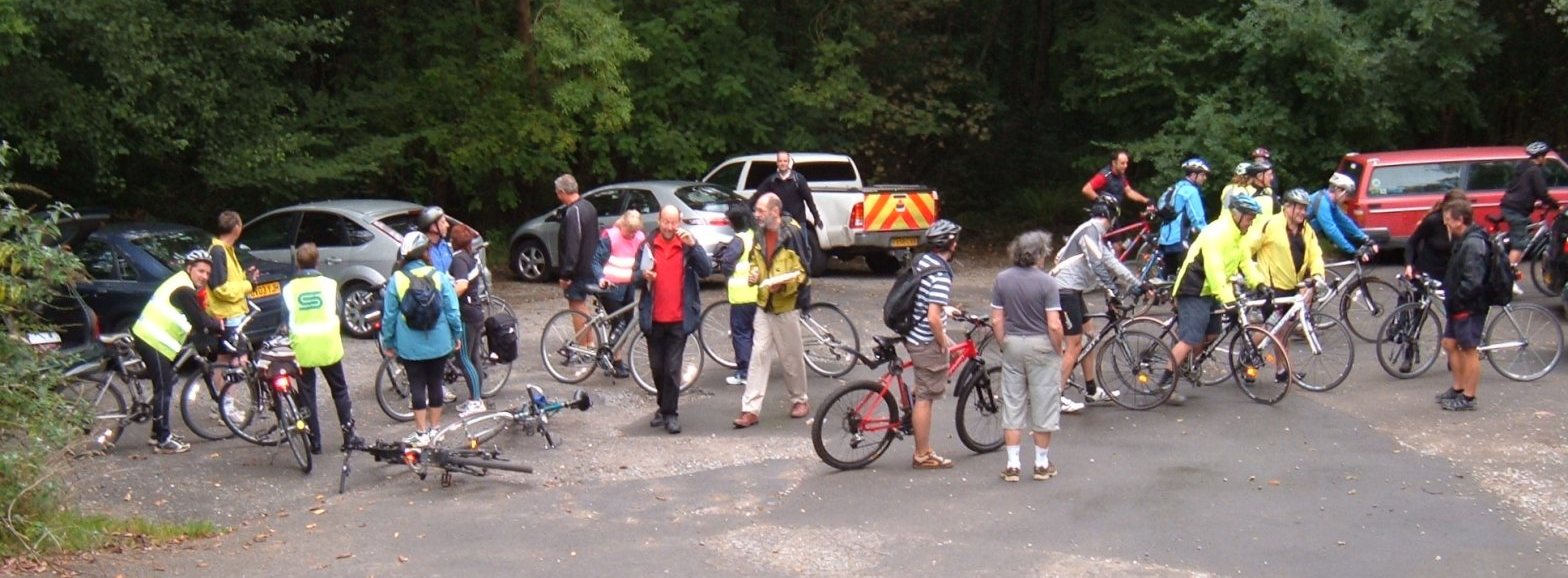 Riders by the Railway Inn.