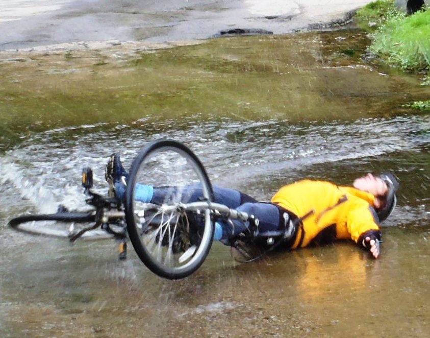 Falling off on the Parkmill ford