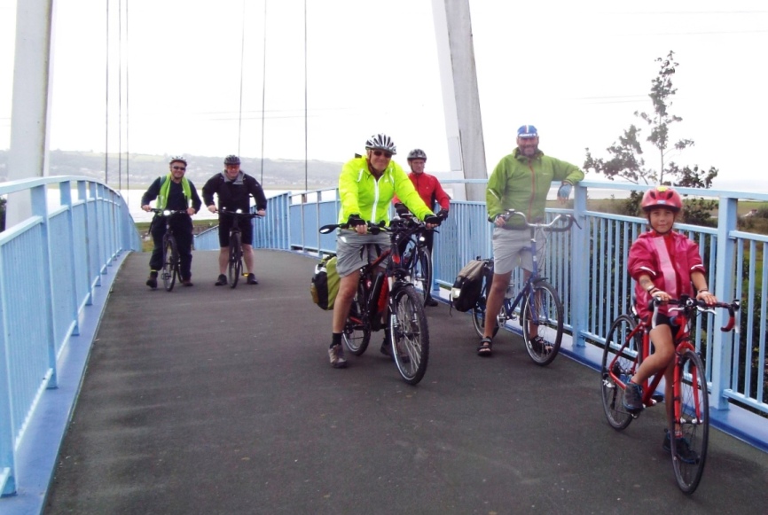 Crossing Bynea Bridge.