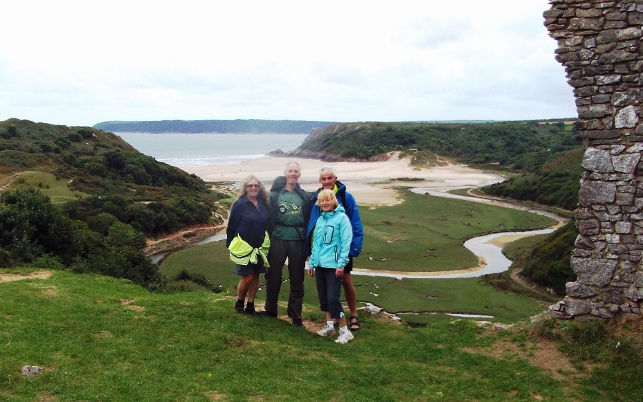 Three Cliffs Bay from Pennard Castle.